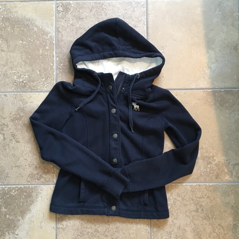 Abercrombie & Fitch Navy Button-up Hoodie